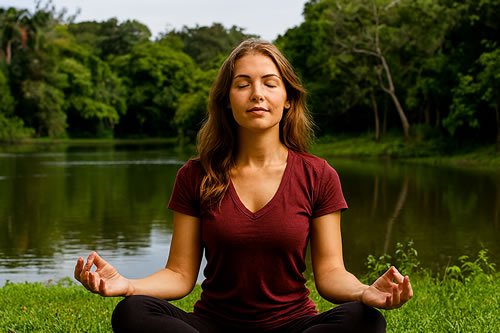 Pessoa praticando meditação para equilíbrio mental